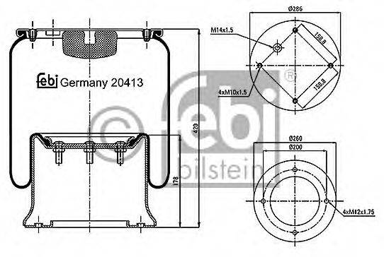 FEBI BILSTEIN 20413 Кожух пневматичної ресори