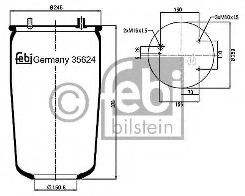 FEBI BILSTEIN 35624 Кожух пневматичної ресори