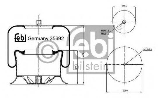 FEBI BILSTEIN 35692 Кожух пневматичної ресори