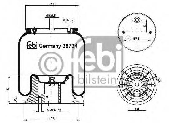 FEBI BILSTEIN 38734 Кожух пневматичної ресори