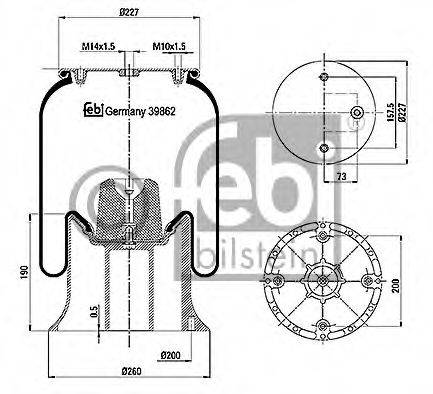 FEBI BILSTEIN 39862 Кожух пневматичної ресори