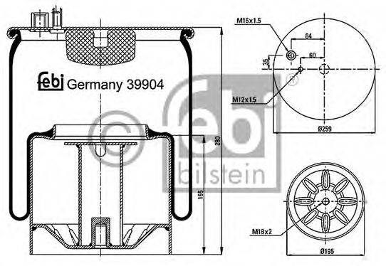 FEBI BILSTEIN 39904 Кожух пневматичної ресори