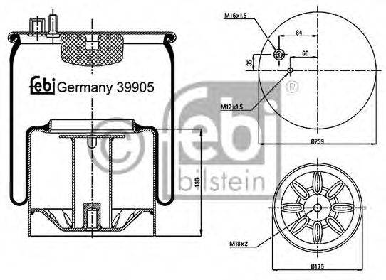 FEBI BILSTEIN 39905 Кожух пневматичної ресори