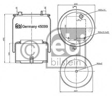 FEBI BILSTEIN 45099 Кожух пневматичної ресори