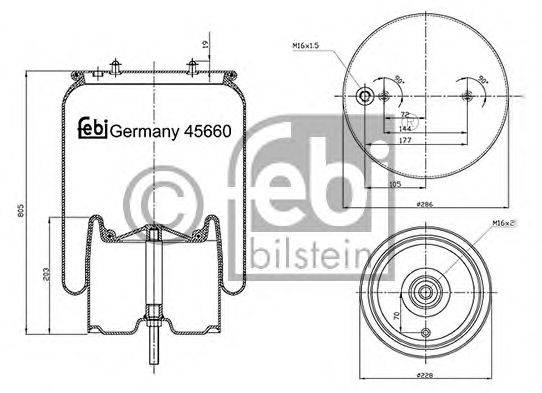 FEBI BILSTEIN 45660 Кожух пневматичної ресори