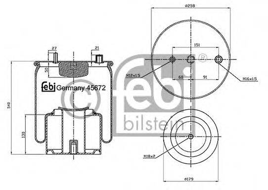 FEBI BILSTEIN 45672 Кожух пневматичної ресори