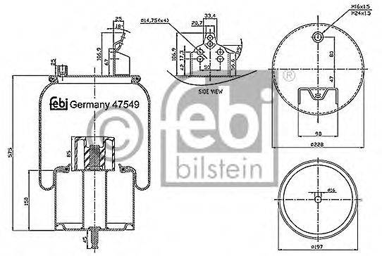 FEBI BILSTEIN 47549 Кожух пневматичної ресори