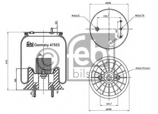 FEBI BILSTEIN 47553 Кожух пневматичної ресори