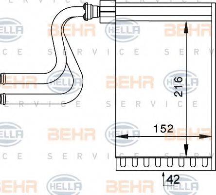 BEHR HELLA SERVICE 8FH351024261 Теплообмінник, опалення салону