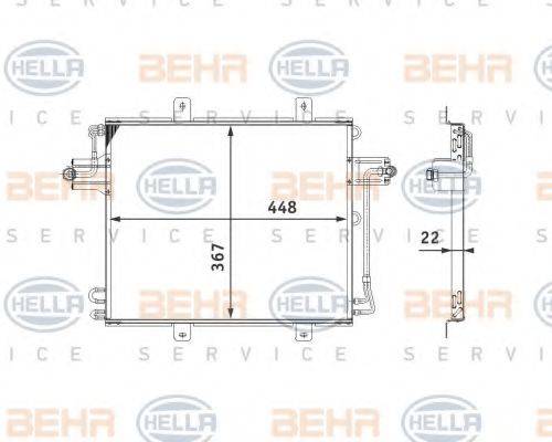 BEHR HELLA SERVICE 8FC351038611 Конденсатор, кондиціонер