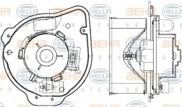 BEHR HELLA SERVICE 8EW351041211 Вентилятор салону