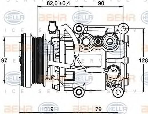 BEHR HELLA SERVICE 8FK351113371 Компресор, кондиціонер