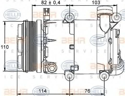 BEHR HELLA SERVICE 8FK351113461 Компресор, кондиціонер