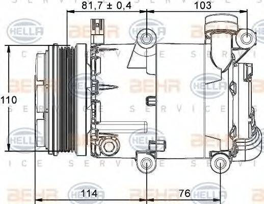 BEHR HELLA SERVICE 8FK351113471 Компресор, кондиціонер