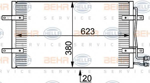 BEHR HELLA SERVICE 8FC351300201 Конденсатор, кондиціонер