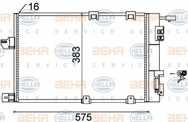 BEHR HELLA SERVICE 8FC351301244 Конденсатор, кондиціонер