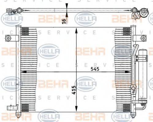 BEHR HELLA SERVICE 8FC351302121 Конденсатор, кондиціонер