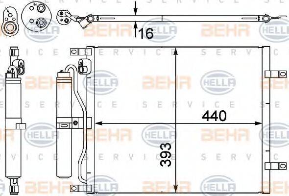 BEHR HELLA SERVICE 8FC351303231 Конденсатор, кондиціонер