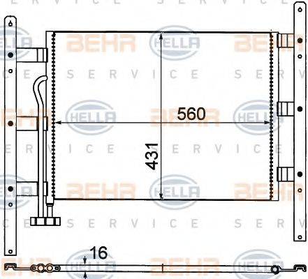 BEHR HELLA SERVICE 8FC351306061 Конденсатор, кондиціонер