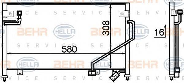 BEHR HELLA SERVICE 8FC351306111 Конденсатор, кондиціонер