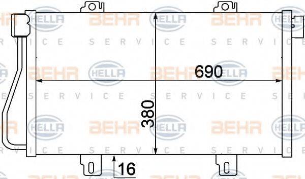 BEHR HELLA SERVICE 8FC351306681 Конденсатор, кондиціонер