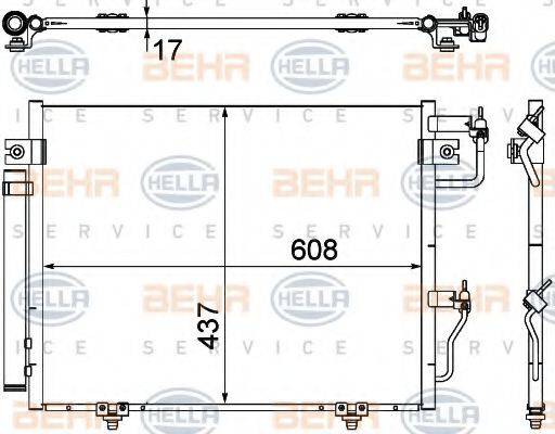 BEHR HELLA SERVICE 8FC351307371 Конденсатор, кондиціонер