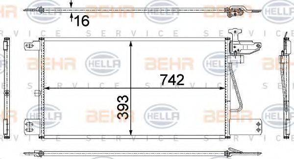 BEHR HELLA SERVICE 8FC351307721 Конденсатор, кондиціонер