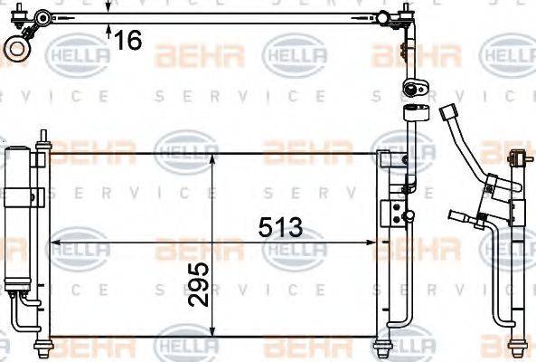 BEHR HELLA SERVICE 8FC351307761 Конденсатор, кондиціонер