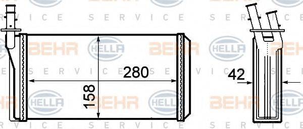 BEHR HELLA SERVICE 8FH351308401 Теплообмінник, опалення салону