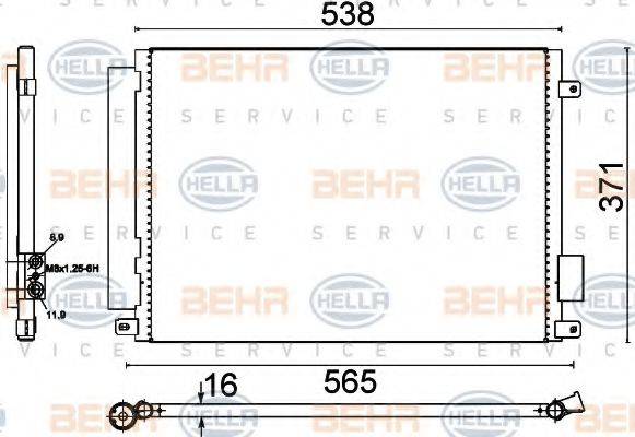 BEHR HELLA SERVICE 8FC351310671 Конденсатор, кондиціонер