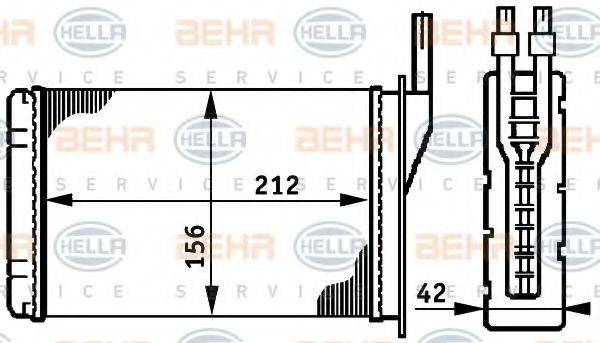 BEHR HELLA SERVICE 8FH351311051 Теплообмінник, опалення салону