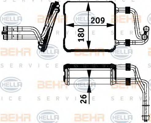 BEHR HELLA SERVICE 8FH351311201 Теплообмінник, опалення салону