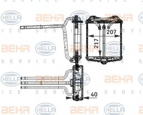 BEHR HELLA SERVICE 8FH351311601 Теплообмінник, опалення салону