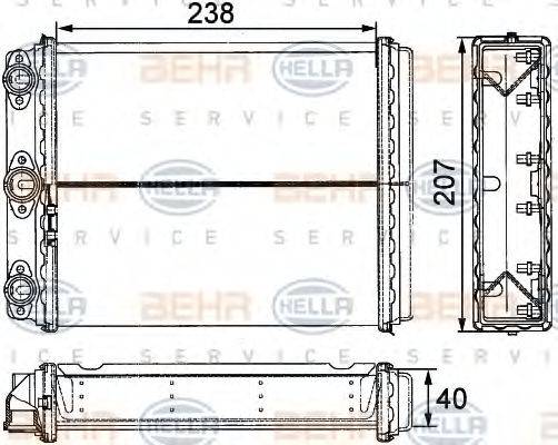 BEHR HELLA SERVICE 8FH351311611 Теплообмінник, опалення салону