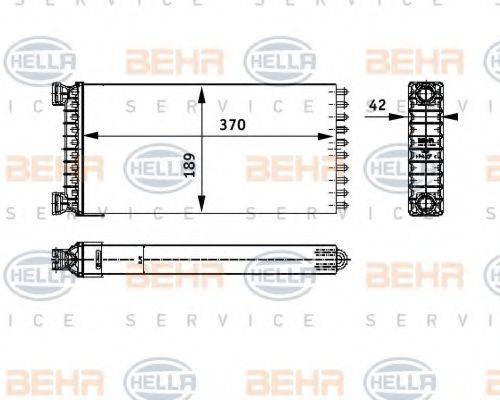 BEHR HELLA SERVICE 8FH351312551 Теплообмінник, опалення салону