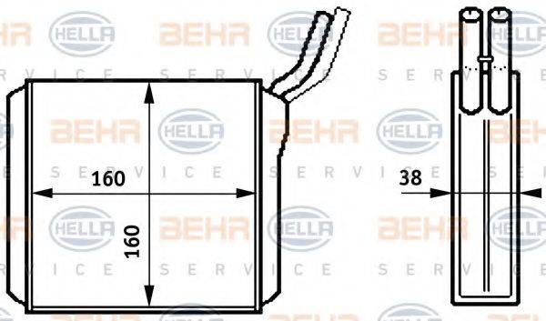 BEHR HELLA SERVICE 8FH351313261 Теплообмінник, опалення салону