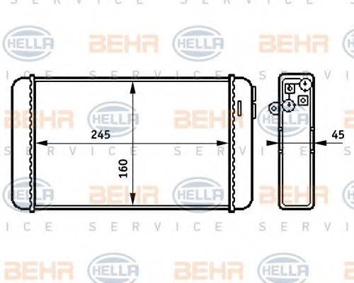 BEHR HELLA SERVICE 8FH351313281 Теплообмінник, опалення салону