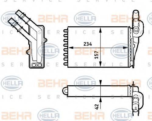 BEHR HELLA SERVICE 8FH351313391 Теплообмінник, опалення салону