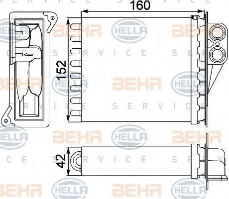 BEHR HELLA SERVICE 8FH351313591 Теплообмінник, опалення салону