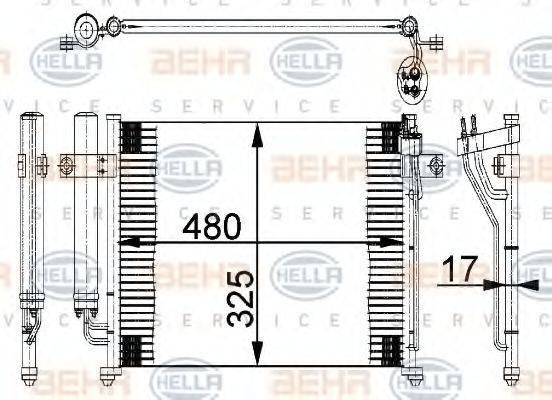 BEHR HELLA SERVICE 8FC351318071 Конденсатор, кондиціонер