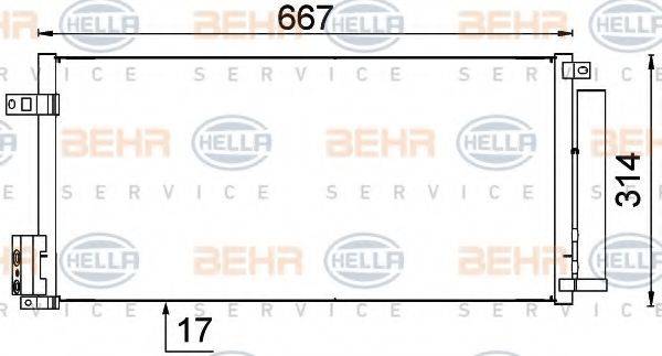 BEHR HELLA SERVICE 8FC351319161 Конденсатор, кондиціонер