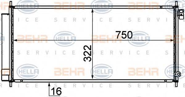 BEHR HELLA SERVICE 8FC351319211 Конденсатор, кондиціонер