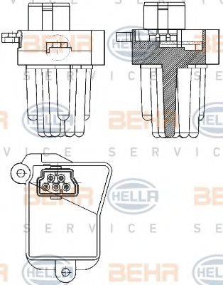 BEHR HELLA SERVICE 5HL351321331 Регулятор, вентилятор салону