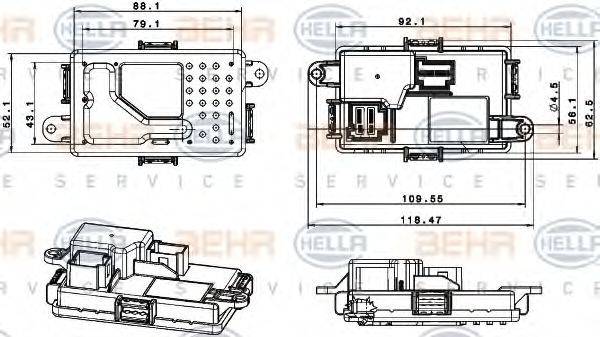 BEHR HELLA SERVICE 5HL351321651 Регулятор, вентилятор салону