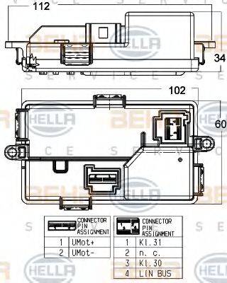 BEHR HELLA SERVICE 5HL351321671 Регулятор, вентилятор салону