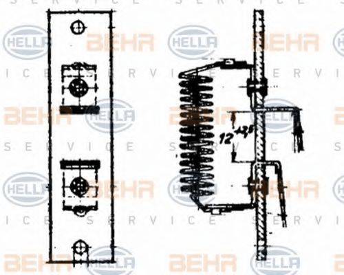 BEHR HELLA SERVICE 9ML351332001 Опір, вентилятор салону