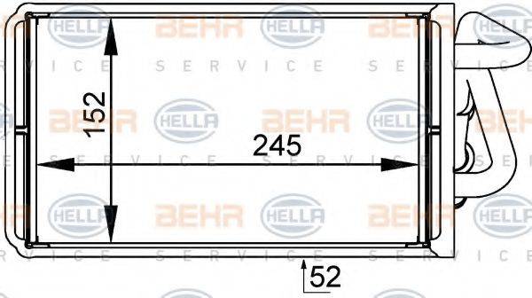 BEHR HELLA SERVICE 8FH351333001 Теплообмінник, опалення салону