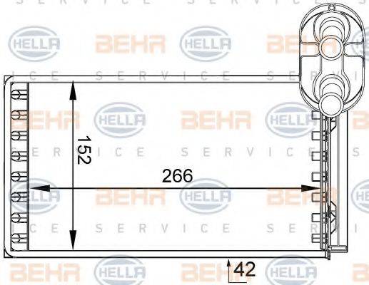 BEHR HELLA SERVICE 8FH351333051 Теплообмінник, опалення салону