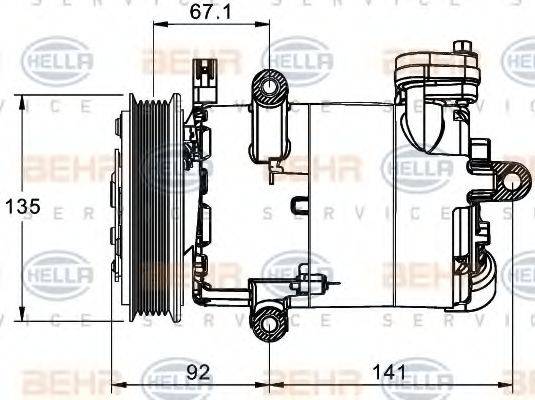 BEHR HELLA SERVICE 8FK351334021 Компресор, кондиціонер