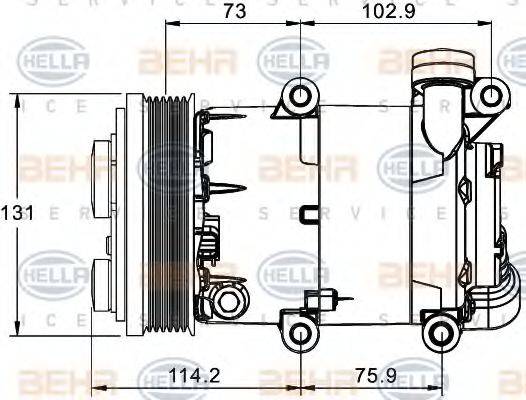 BEHR HELLA SERVICE 8FK351334031 Компресор, кондиціонер